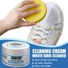 White Shoe Cleaning Cream, Portable Shoe Surface Care Paste with Sponge, Daily Sneaker Stain Maintenance Supplies