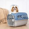 Multicolored 24 in Plastic Double Door Dog and Cat Kennel with Top Opening