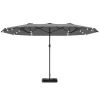 Garden sunshade umbrella, with base courtyard umbrella, outdoor umbrella, gray