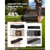Push Lawn Sweeper, 26 in Leaf & Grass Collector with 7 cu. ft. Hopper Bag, Adjustable Brush Height & Spinning Brushes, Heavy Duty Yard Sweeper with Ru