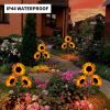 Solar Sunflower Garden Lights 6 Pack, IP44 Waterproof LED Outdoor Flower Stake Lights for Patio Lawn Yard Pathway, Decorative Solar Landscape Lighting