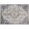 4x6 Area Rug, Vintage Machine Washable Rug, Non-Slip Carpet for Living Room, Bedroom, Dining Room, Brown and Green
