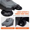Walk-behind Hand Push Floor Sweeper, 25.6" Sweeping Width Floor Sweeper Manual Non-Electric, 5-Gallon Waste Container, Angle & Height Adjustable Foldi