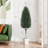 43.3 Inch Set of 2 Artificial Cypress Topiary Tree, Indoor Outdoor UV Resistant Faux Plants with Ground Stake for Garden