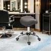 Ergonomic Rolling Saddle Stool PU Leather Hydraulic Spa Stool