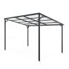 Outdoor Pergola, 12' x 8' Outdoor Pergola for Patio, Large 8x12 Galvanized Steel Lean to Wall-Mounted Pergolas for outdoor barbecues and family gather