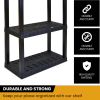Plastic Shelves Garage Storage Shelf Heavy Duty Shelving Unit 4-Tier 57"H x 14"D x 30"W Black-400 lbs Total Capacity