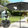 Garden sunshade umbrella, with base courtyard umbrella, outdoor umbrella, gray