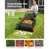 Push Lawn Sweeper, 26 in Leaf & Grass Collector with 7 cu. ft. Hopper Bag, Adjustable Brush Height & Spinning Brushes, Heavy Duty Yard Sweeper with Ru