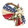 1pc; American National Day Wreath Independence Day Wreath Home Outdoor Decoration New Arrival Door Decoration; Independence Day Supplies