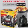 Boxed Disposable Garbage Bag 70 Pieces Puncture Tear Resistant Trash Bags, 39 Gallon Capacity, Multipurpose Cleaning Supplies For Industrial, Garden,
