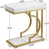 Narrow C-table, modern coffee table, bedside table with metal frame