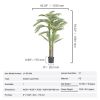 Artificial Gold Cane Palm Tree, 6.5 FT Tall Faux Plant, PE Material & Anti-Tip Tilt Protection Low-Maintenance Plant, Lifelike Green Fake Tree for Hom