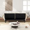 74 inch beige sofa soft two armrests throw pillow pillow comfortable fit apartment bedroom small space