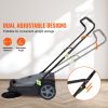 Walk-behind Hand Push Floor Sweeper, 25.6" Sweeping Width Floor Sweeper Manual Non-Electric, 5-Gallon Waste Container, Angle & Height Adjustable Foldi