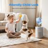 Air Purifier, 3-Stage Filter, 360Â° Intake, 5 Speeds, 24dB Sleep Mode, Timer, White, for Bedroom, Dorm, Office, Off White