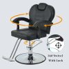 Classic Reclining barber Chair Salon Chair for Hair Stylist with Heavy Duty Hydraulic Pump, 360Â° Rotation, Tattoo Chair Shampoo Beauty Salon Equipmen