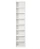 8-layer narrow bookshelf with 4 adjustable bookshelves and storage cabinets