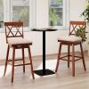 2-Pack 29" Swivel Bar Stools - Solid Rubber Wood Frame, Ergonomic Curved Backrest