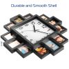 Decor Picture Frame Collage Clock - 12 Photo Display Slots - Wall Mounted Chic Farmhouse Wall Decor - Wall Clock for Living Room, Bedroom, Kitchen, Of