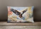 Watercolor Birds Throw Pillow Throw Pillow for Indoor Couch Bed Outdoor Patio Washable, Eagle 3213,12Hx16W