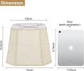 Rectangle Lamp Shades Set of 2, 10.5" x 10"x 13" Medium Cut Corner Beige Lampshades Natural Linen Hand Crafted