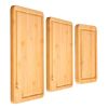 Cutting Board, 3 Pieces, Premium Versatile Bamboo Cutting Board with Food-Grade Oil and Juice Groove,Sturdy & Durable Chopping Board with Built-in Han