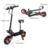 Fast 1600W Electric Scooter with Seat for Adult, Max Speed 28mph, 30miles Range, 48V 18Ah, 10'' Off-road Tires,Foldable Commuter E-scooter