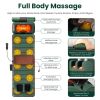 Full Body Massage Pad with Separable Shiatsu Neck & Foot Massagers, Adjustable Inflatable Waist Pillow 3 Heat Levels Custom Vibration Settings Foldabl