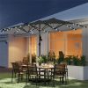 Garden sunshade umbrella, with base courtyard umbrella, outdoor umbrella, gray