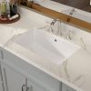 Lordear 21 Inch White Rectangular Undermount Bathroom Sink Ceramic Lavatory Vanity Sink Basin with Overflow