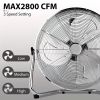 High Velocity Industrial Floor Fan, 3 Speed Heavy Duty Air Circulator with Adjustable Tilt and Metal Blades, Powerful Cooling Fan for Garage, Factory,