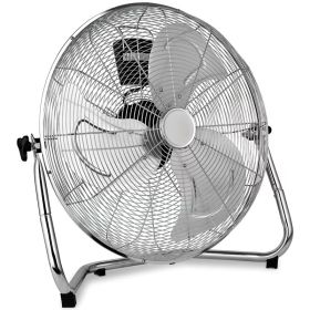 High Velocity Industrial Floor Fan, 3 Speed Heavy Duty Air Circulator with Adjustable Tilt and Metal Blades, Powerful Cooling Fan for Garage, Factory,