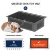 33 Inch Top Mount Drop-In Single Bowl Workstation Gunmetal Black Stainless Steel Kitchen Sink With Bottom Grid and Basket Drain, Roll-Up Drying Rack,