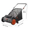 Push Lawn Sweeper, 21inch Leaf & Grass Collector, Strong Plastic Wheels & Heavy Duty Thickened Steel Durable to Use with Large Capacity 3.5 cu. ft. Me