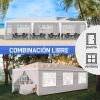 10'x30' Outdoor Party Tent with 8 Removable Sidewalls, Waterproof Canopy Patio Wedding Gazebo, White (self-pickup ONLY)