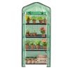 69x49x160cm Black Iron Pipe Pointed Mini Flower Stand With 4 Layers Of Grid, With Zipper Rolling Door, PE Cloth Green House(SAME AS99351374)