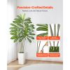 Artificial Dracaena Tree 6 ft, Fake Palm Tropical Plants with White Tall Planter, Faux Floor Silk Plant in Pot, Large Trees for Home Office Living Roo