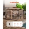 Gazebo Netting Replacement, Fit Most 10 x 10 x 7 FT Gazebo Curtain, Outdoor Garden Net, 4-Panel Sidewall Mesh Net, Patio Midge Netting with Double Zip