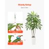 Artificial Dracaena Tree 6 ft, Fake Palm Tropical Plants with White Tall Planter, Faux Floor Silk Plant in Pot, Large Trees for Home Office Living Roo