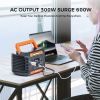 300W Portable Power Station, 230.88Wh /62400mAh Solar Generator, Regulated DC Output Backup Battery with AC Outlet, LED Light Power Station for CPAP C