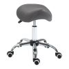 Ergonomic Rolling Saddle Stool PU Leather Hydraulic Spa Stool