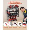 Power Tool Organizer Wall Mount, 4-Layer Storage Rack with 4 Drill Holders, Tools Holder and Storage Rack with Screwdriver Holder, Garage Tool Organiz