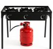 3 Burner Propane Stove 240000 BTU with Adjustable Regulator And Hose for Camping BBQ Outdoor Cooking Equipment