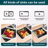 Adjustable Immersion Sink Dish Drying Rack With Stainless Steel Drain Basket - Portable And Retractable Space-Saving Fruit And Vegetable Solution(UPS/