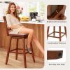 2-Pack 29" Swivel Bar Stools - Solid Rubber Wood Frame, Ergonomic Curved Backrest