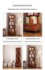 (UPGRADED) Rotating Bookshelf, 360 Display Corner Bookshelf for Small Space, 6 Tier Bookcase Storage Rack with Wheels, Wood Narrow Organizer for Bedro