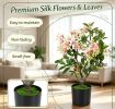 36" Set of 1 Artificial Impatiens Tree with Mini Fruits Silk Flowers Home Decor Faux Plant for Living Room Bedroom Office