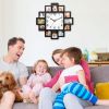 Decor Picture Frame Collage Clock - 12 Photo Display Slots - Wall Mounted Chic Farmhouse Wall Decor - Wall Clock for Living Room, Bedroom, Kitchen, Of