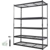 Storage Shelving Unit, 5-Tier Adjustable, 2000 lbs Capacity, Heavy Duty Garage Shelves Metal Organizer Wire Rack, Black, 60" L x 24" W x 78" H for Kit